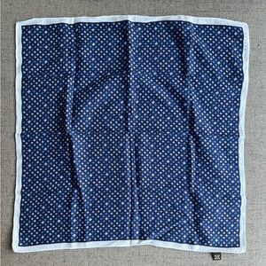 Celine Blue Triomphe Cotton Handkerchief Pocket square